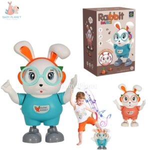 Robot Cartoon Rabbit Electric Light Music Dancing Toy