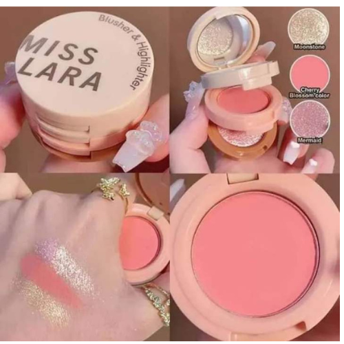 Miss Lara Blush & Highlighter 3 in 1 | Shade:01 Shade:02