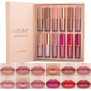 HANDAIYAN 12 Colors Book Style Velvet Matte Liquid Lipstick Special Gift Set Long-Lasting Non-Stick Cup Not Fade Shimmer Lip Gloss Thanks For the Love Lip Set (Set A)