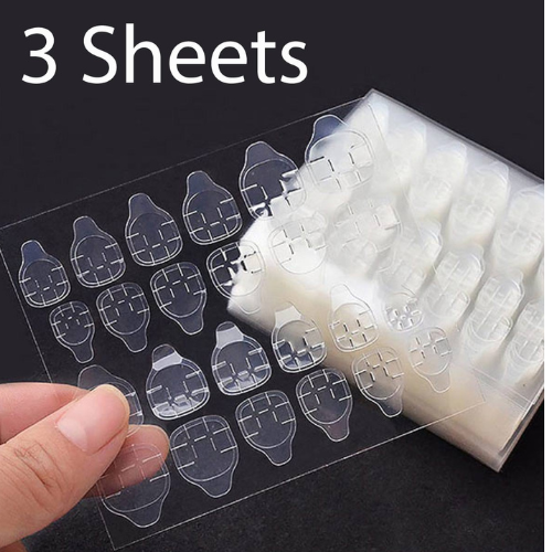 Nail Glue Stickers 24 Pcs 3 Sheets