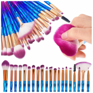 20 pcs Blue Diamond Makeup Brush 20 pcs set (Sky) - Makeup Brush Set