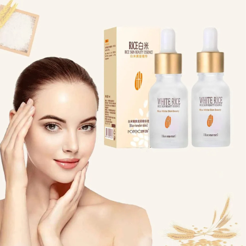 ROREC White Rice Serum Reduces Wrinkles and Lighten Dark Spots Pore Minimizer Anti- Aging Face Moisturizer Skin Lightening - 15ml